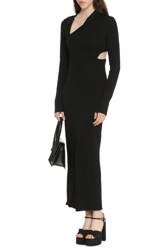 Versace o1y0226 Maxi Dress in Black Size M / US 6-8 / IT 42-44 - 4 Thumbnail