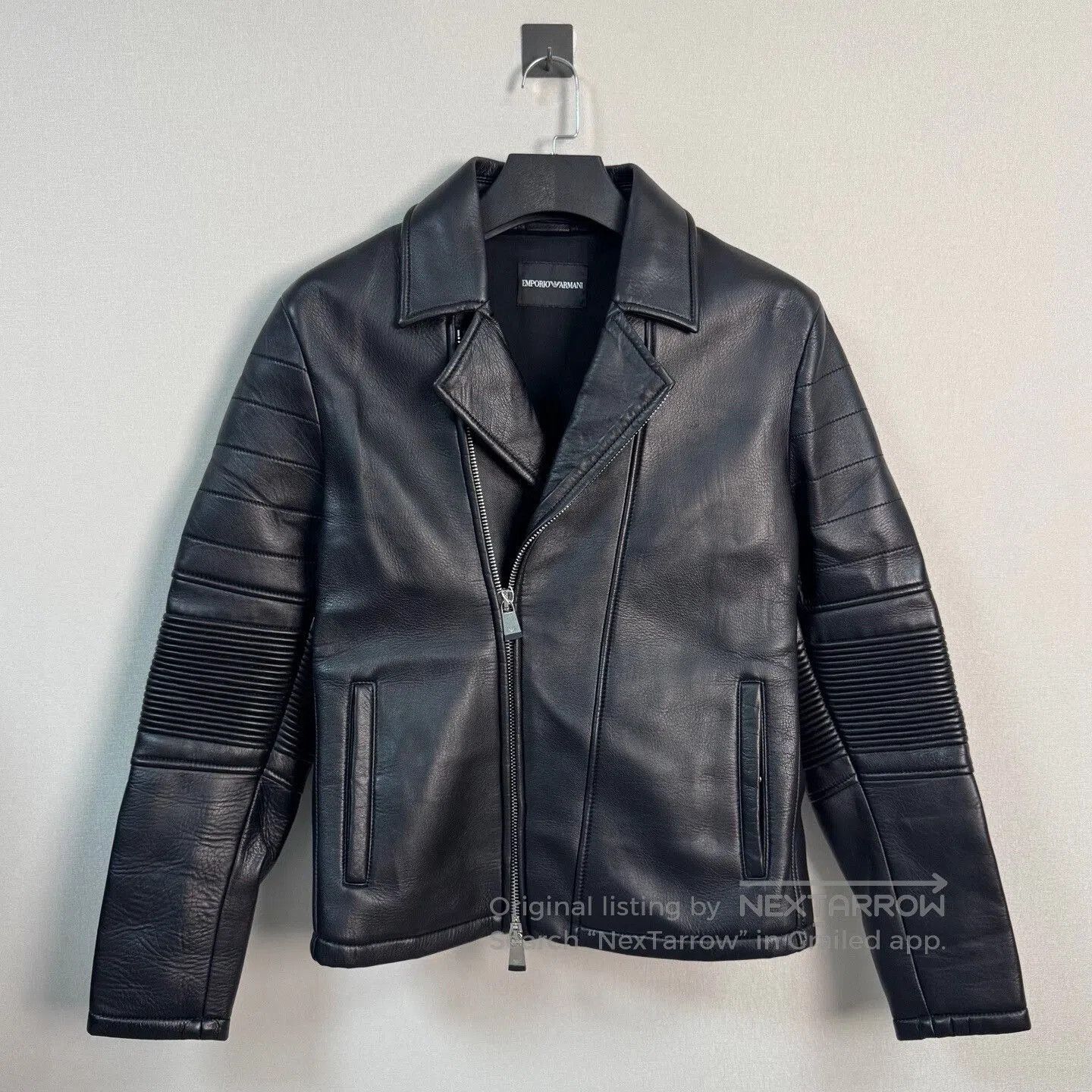 Armani armani black leather biker jacket for men. Size US L / EU 52-54 / 3 - 1 Thumbnail