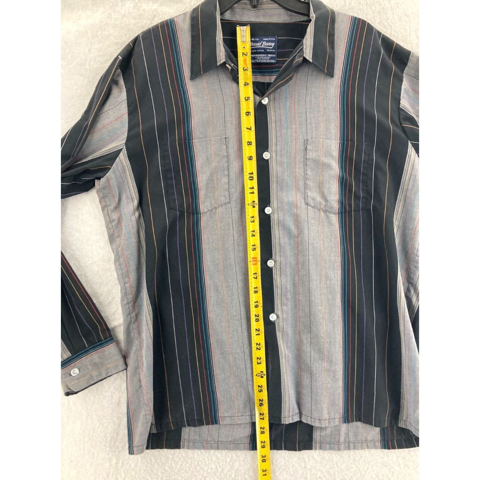 Vintage Mens USA Made Long Sleeve Shirt David Barry XL Size US XL / EU 56 / 4 - 3 Thumbnail