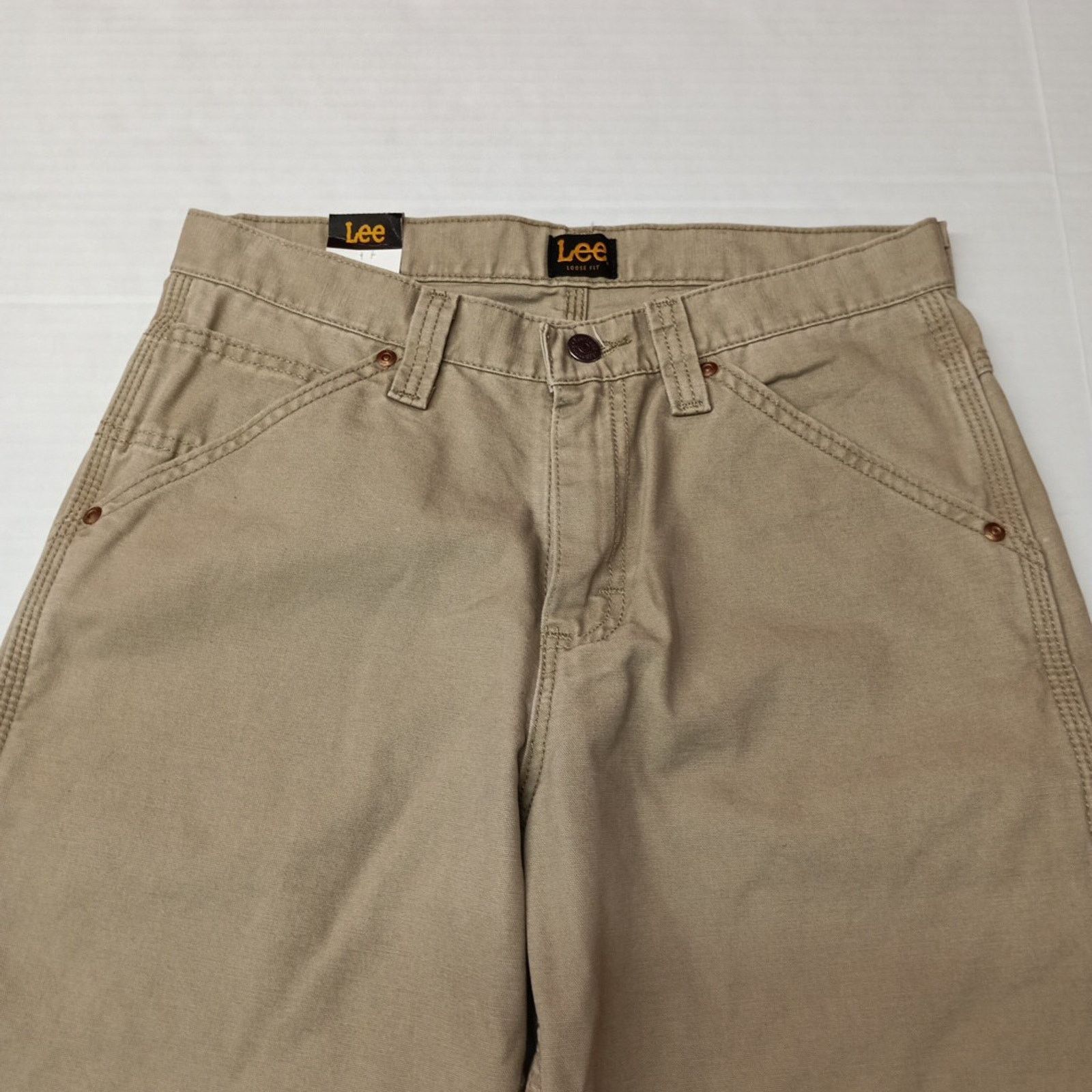 Lee Lee Mens Loose Straight Leg Carpenter Jeans Size 29x32 Beige Size US 29 - 4 Thumbnail