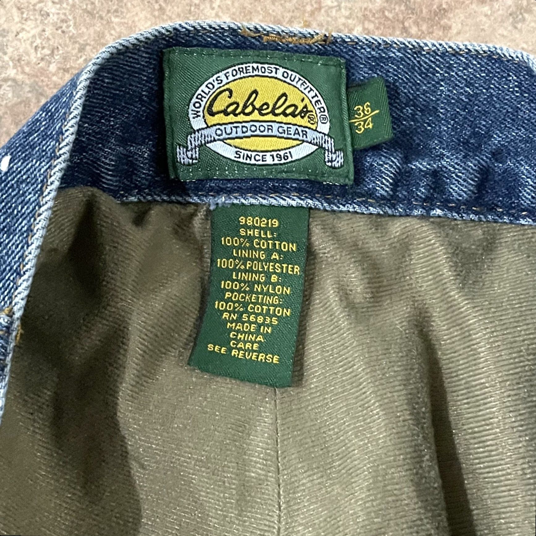 Vintage Cabela’s Dri-Plus Lined Jeans Mens 36x34 Blue Straight Regular Size 36 34 Inseam Boys? Size US 36 / EU 52 - 4 Thumbnail