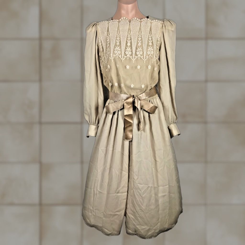 donna morgan embroidered dress Embroidered Scallop Popover Sleeveless Maxi Dress
