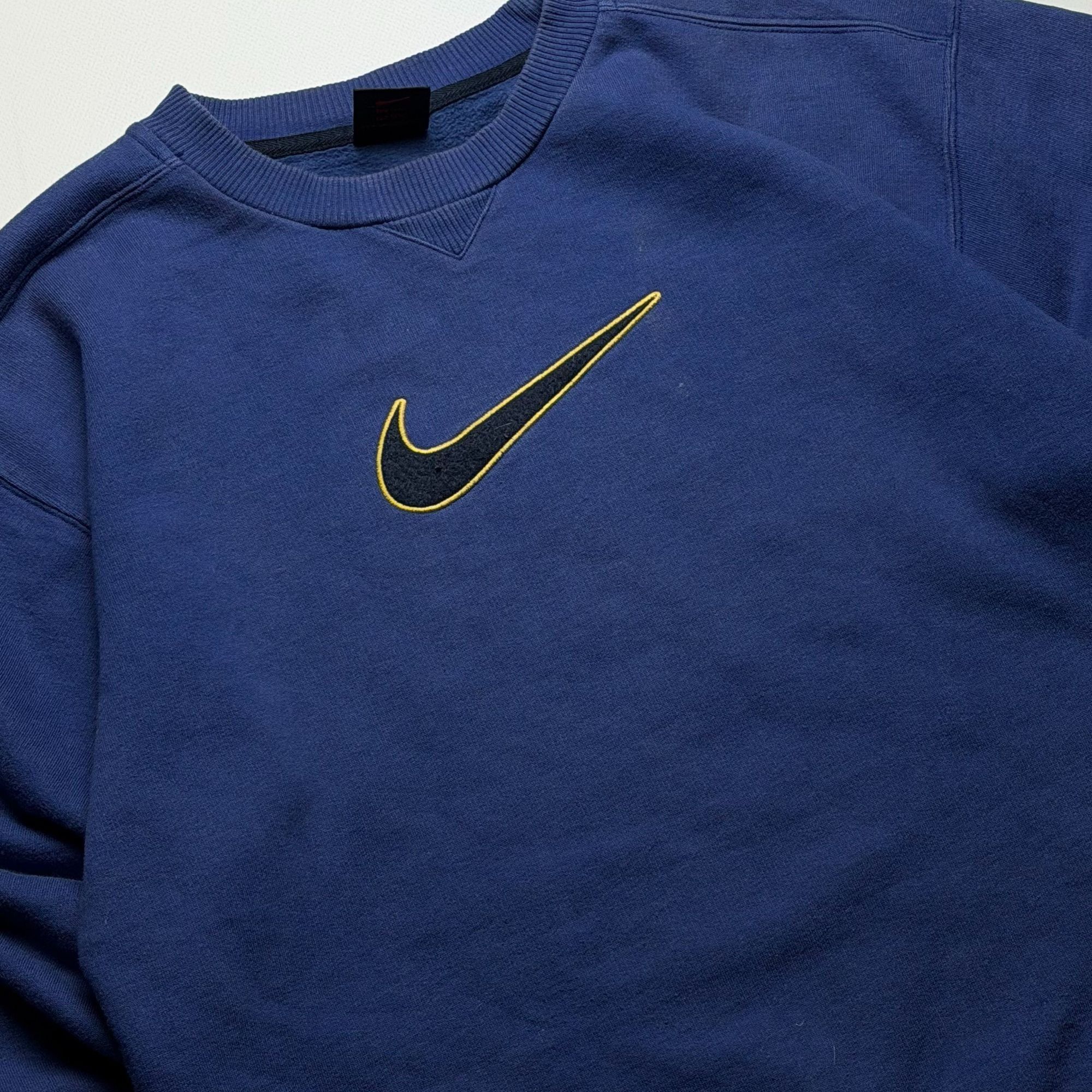 Nike Vintage 90s Nike Center Swoosh Embroidered Sweatshirt Royal Size US M / EU 48-50 / 2 - 2 Thumbnail