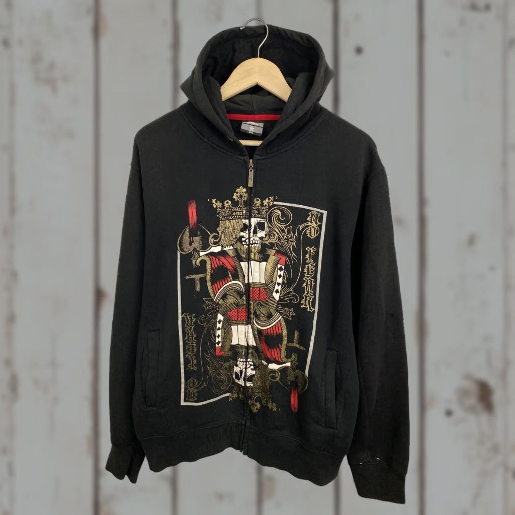 No Fear VINTAGE No Fear Skull King Affliction Hoodie Zip Up XL Black Men XS/XL? Size US XL / EU 56 / 4 - 1 Thumbnail