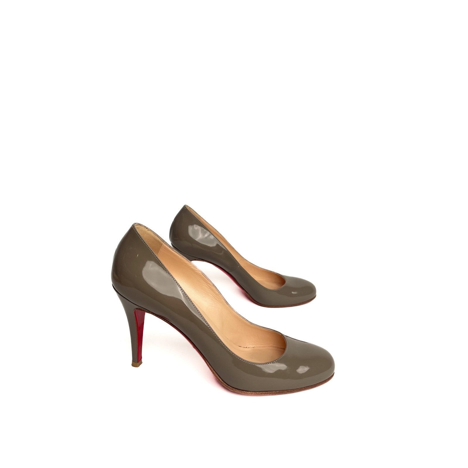 Christian Louboutin Patent Grey Pumps Size US 7 / IT 37 - 4 Thumbnail