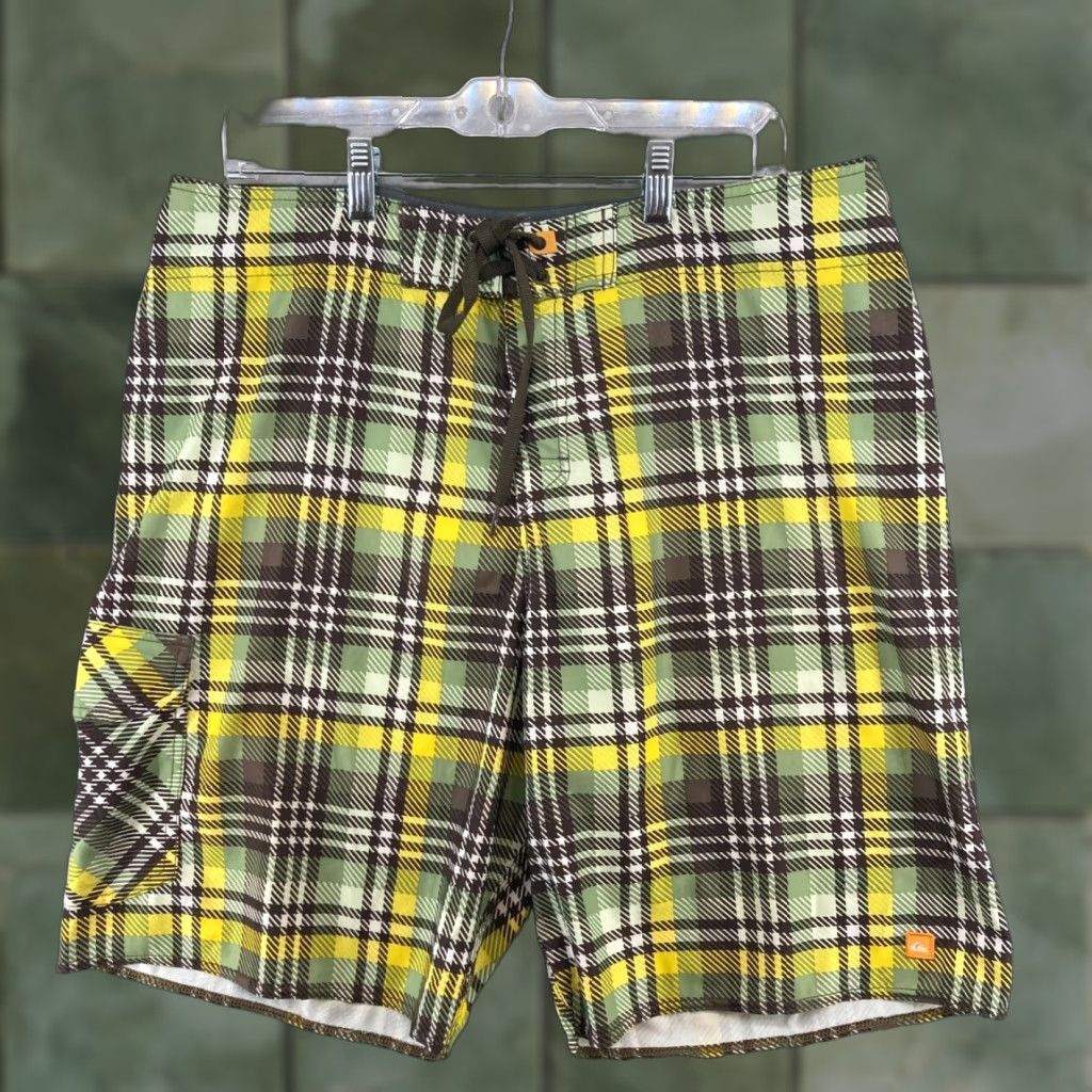 Quiksilver Quiksilver Boardshorts Mens 36 Plaid Cargo Pocket Swim Trunks Short Bottom Multicolor Beach Pockets 90s Mens Size US 36 / EU 52 - 1 Thumbnail