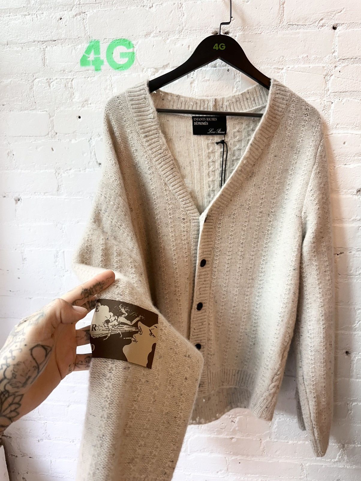 Enfants Riches Deprimes × Loro Piana ERD X LORO PIANNA CHAIN KNIT CASHMERE SWEATER JACKET Size US L / EU 52-54 / 3 - 2 Thumbnail