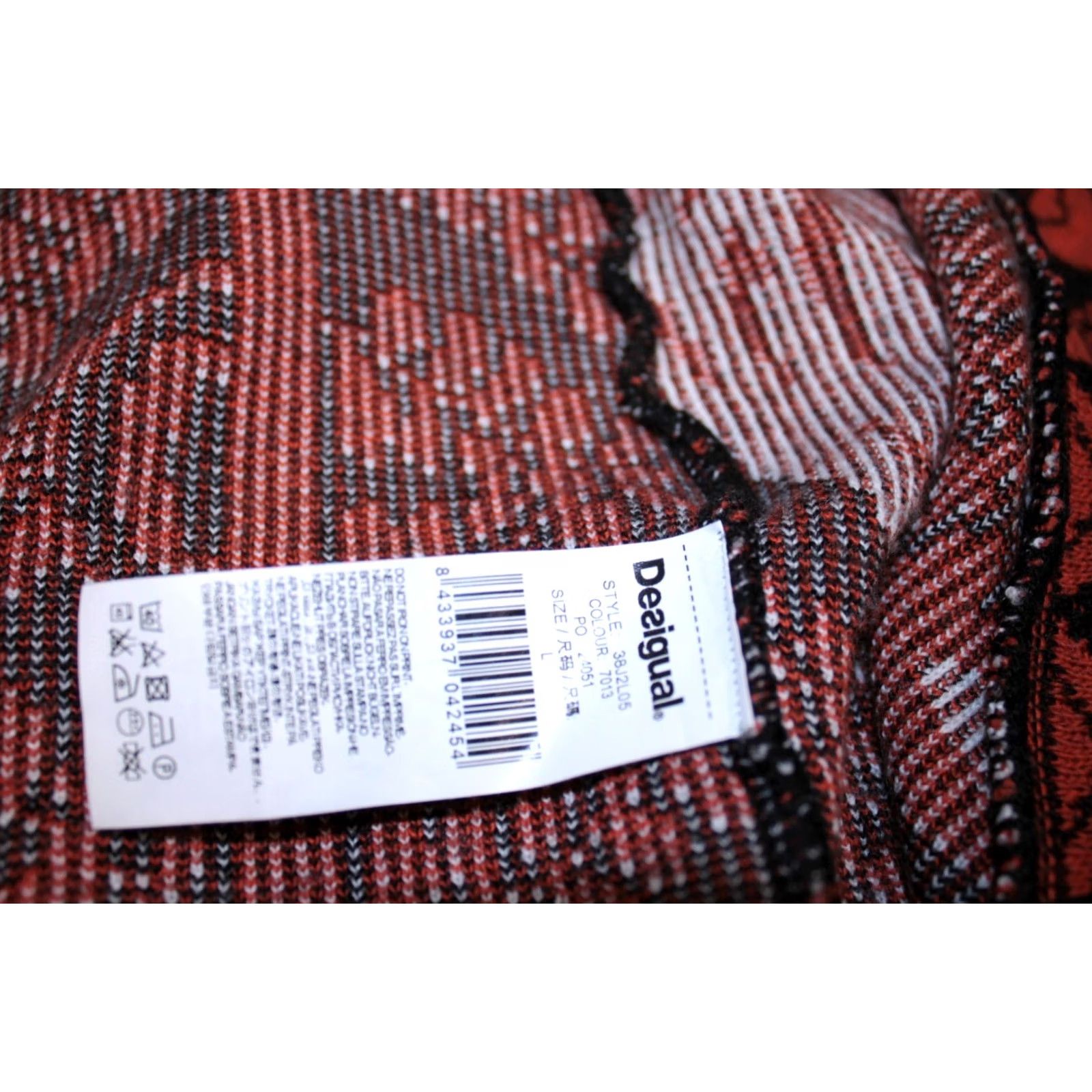 Desigual Desigual Cardigan Jumper Womens V-Neck Multicoloured Size L - Calabaza 38J2L05 Size L / US 10 / IT 46 - 6 Thumbnail