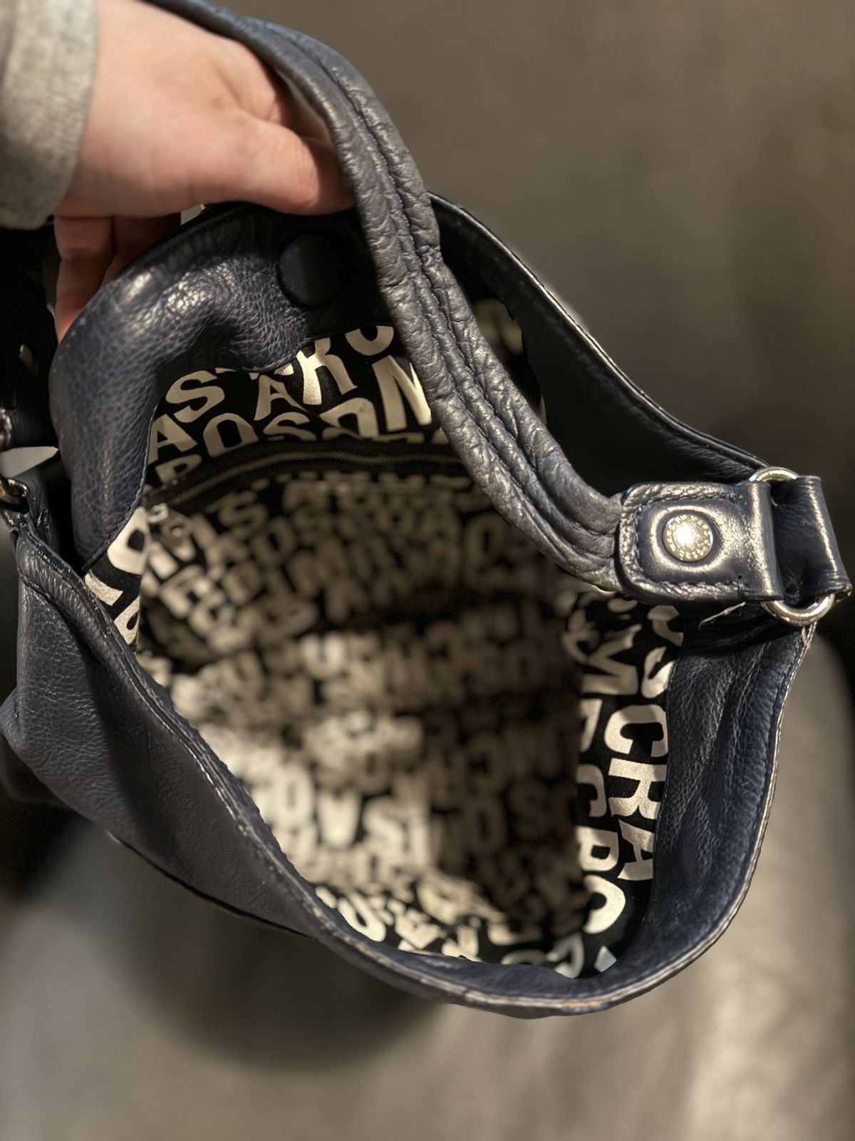 Marc Jacobs × Marc by Marc Jacobs Marc by Marc Jacobs Navy Leather Hobo Bag Size ONE SIZE - 6 Thumbnail