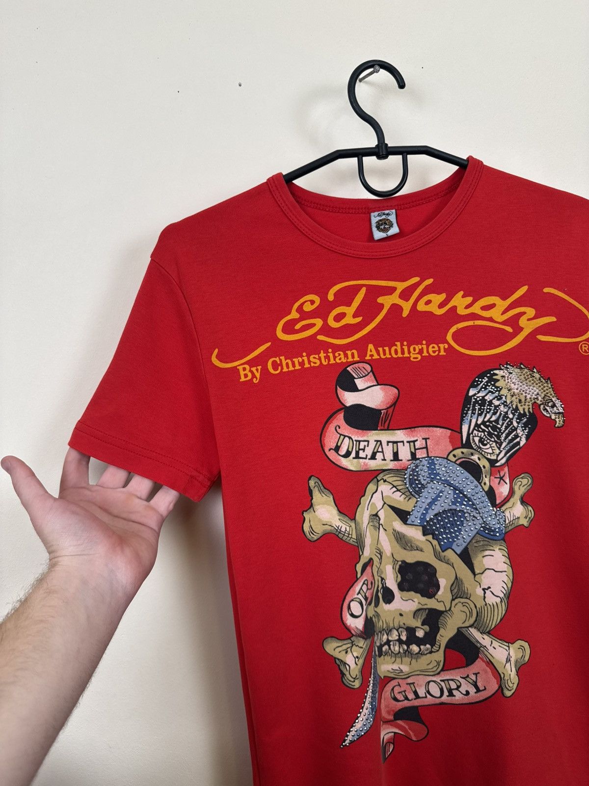 Ed Hardy Vintage Ed Hardy T shirt Women Skull Red Sz S Streetwear Y2K Size S / US 4 / IT 40 - 11 Thumbnail