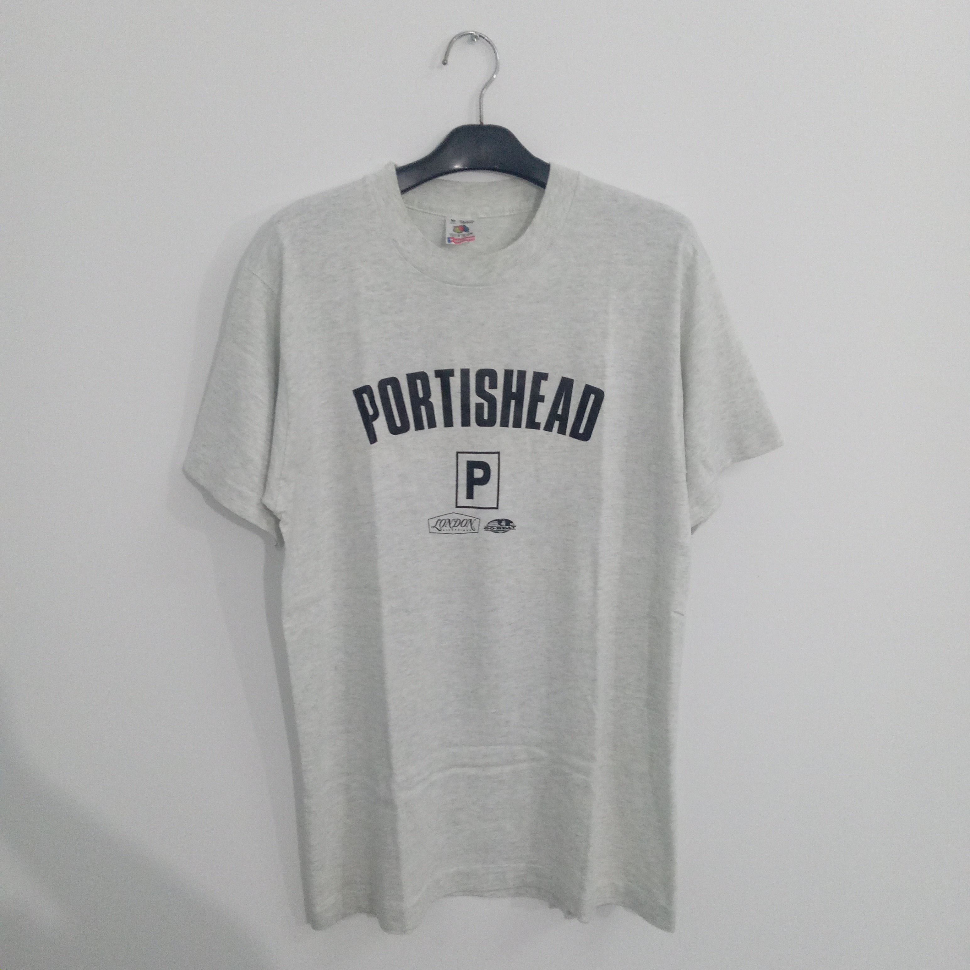 image of Band Tees x Good Music Merchandise Portishead Promo Tshirt Go Beat Records in Ash Gray (Size Medium