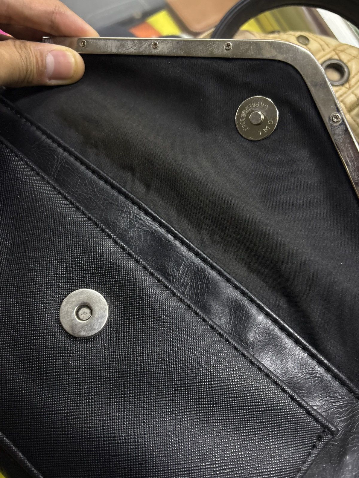 14th Addiction Mademoiselle Stud Y2k Chain Bag Real Leather Enamel Black Size ONE SIZE - 11 Thumbnail