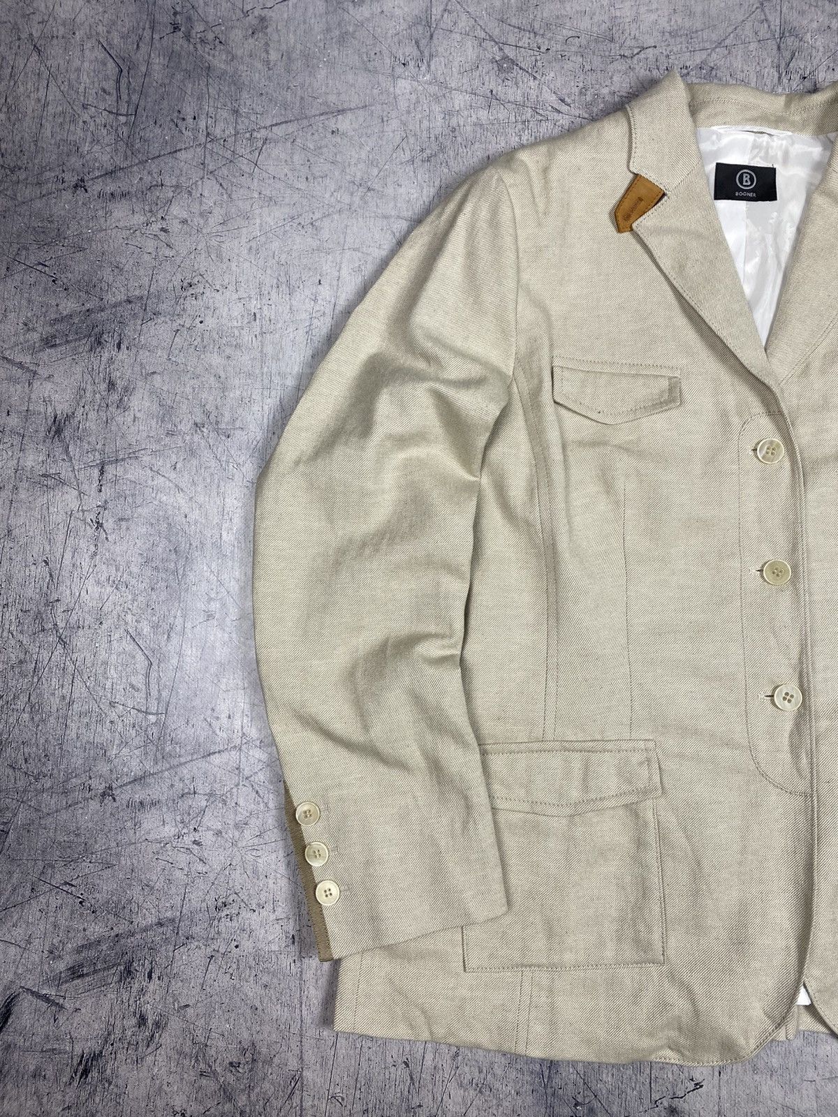 Bogner Bogner Beige Linen Cotton Tailored Blazer EU44 XL luxury Size XL / US 12-14 / IT 48-50 - 3 Thumbnail