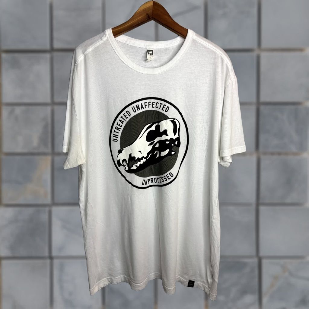 G-Star G-Star Raw T-Shirt Men's Size 2XL White 3301 Logo Spell Out Stars Size US XXL / EU 58 / 5 - 1 Thumbnail