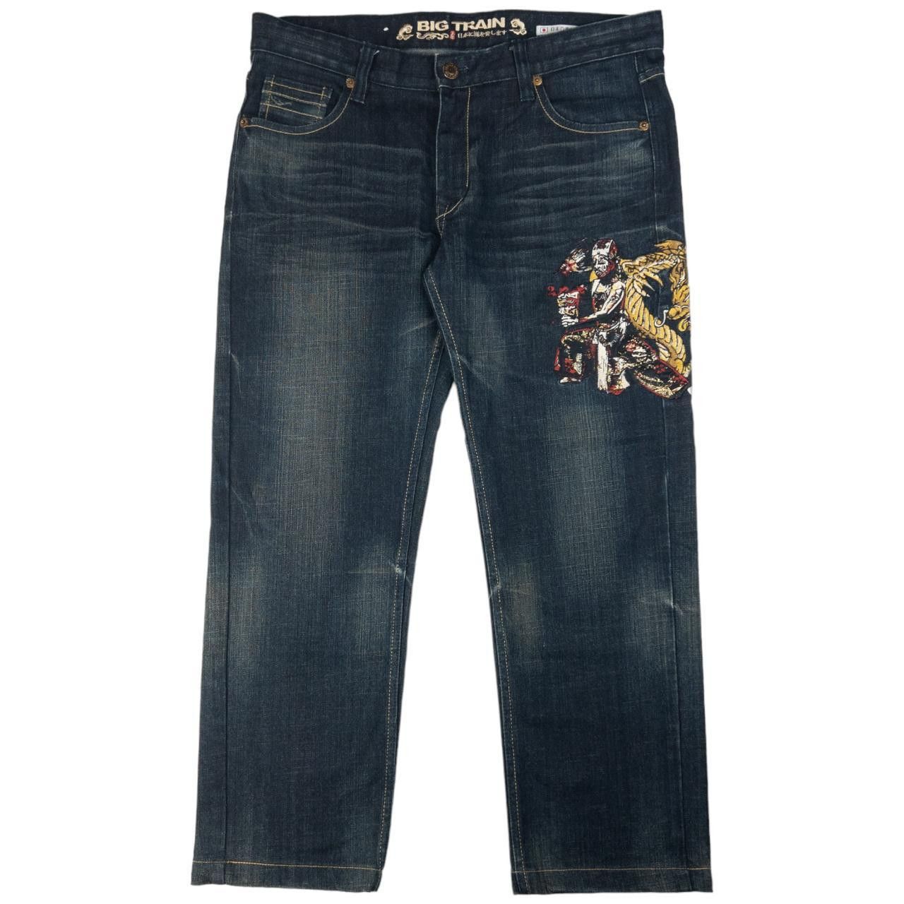 Other Vintage Big Train Embroidered Japanese Denim Jeans W38 Size US 38 / EU 54 - 2 Thumbnail