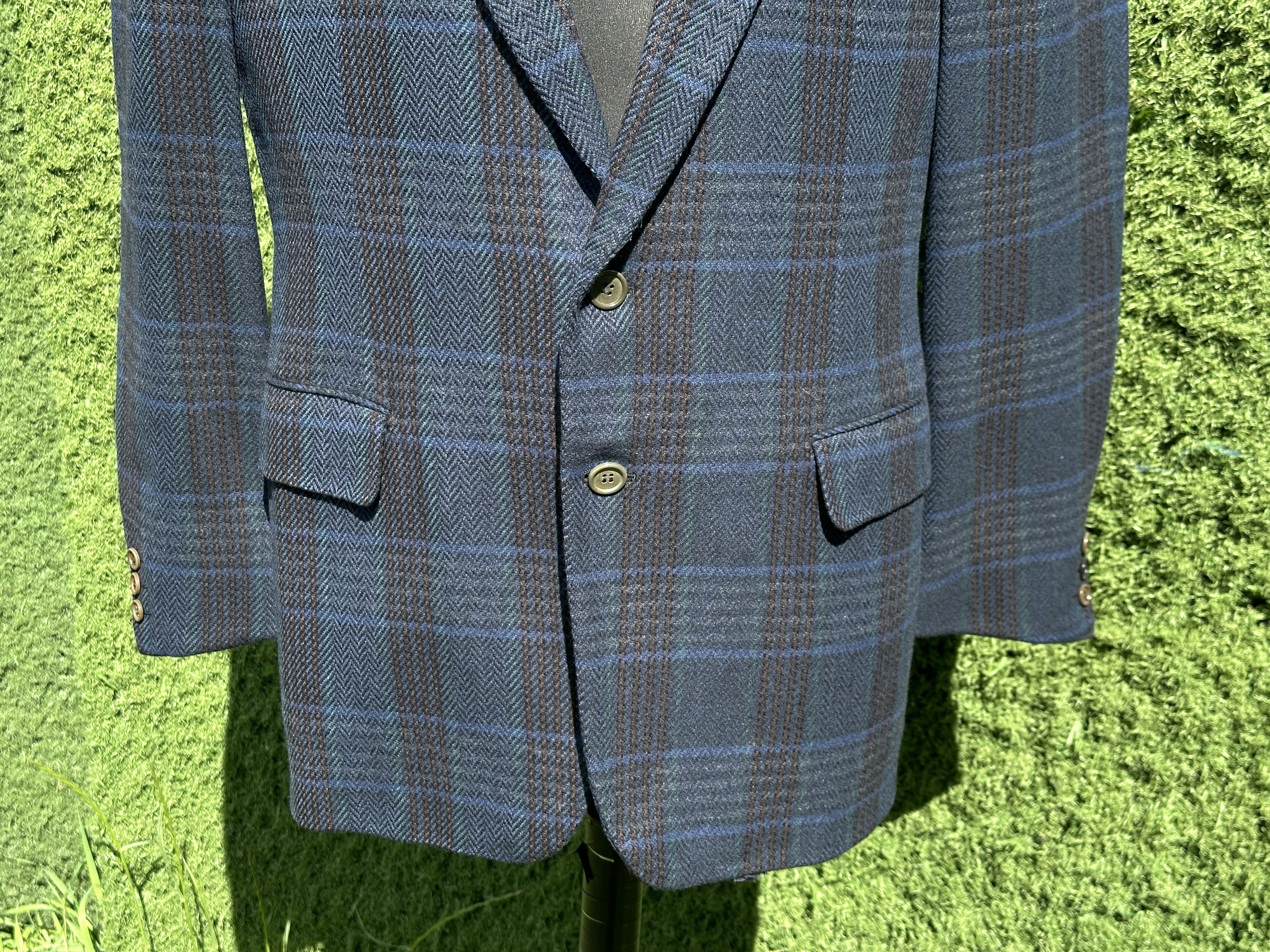 Burberry Burberrys London Vintage Wool Cashmere Check Blazer 50 6 R Size 50R - 6 Thumbnail