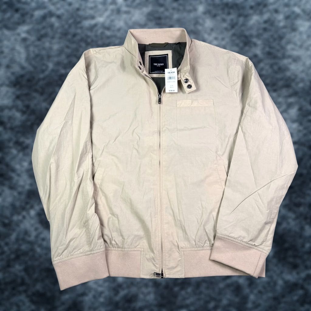 Todd Snyder Todd Snyder Members Jacket Mens XL Stone Khaki Full Zip Performance Bomber NEW Size US XL / EU 56 / 4 - 1 Thumbnail