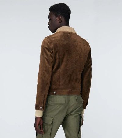 Tom Ford 8350USD Shearling-Trimmed Suede Trucker Jacket - Brown Size US L / EU 52-54 / 3 - 11 Thumbnail