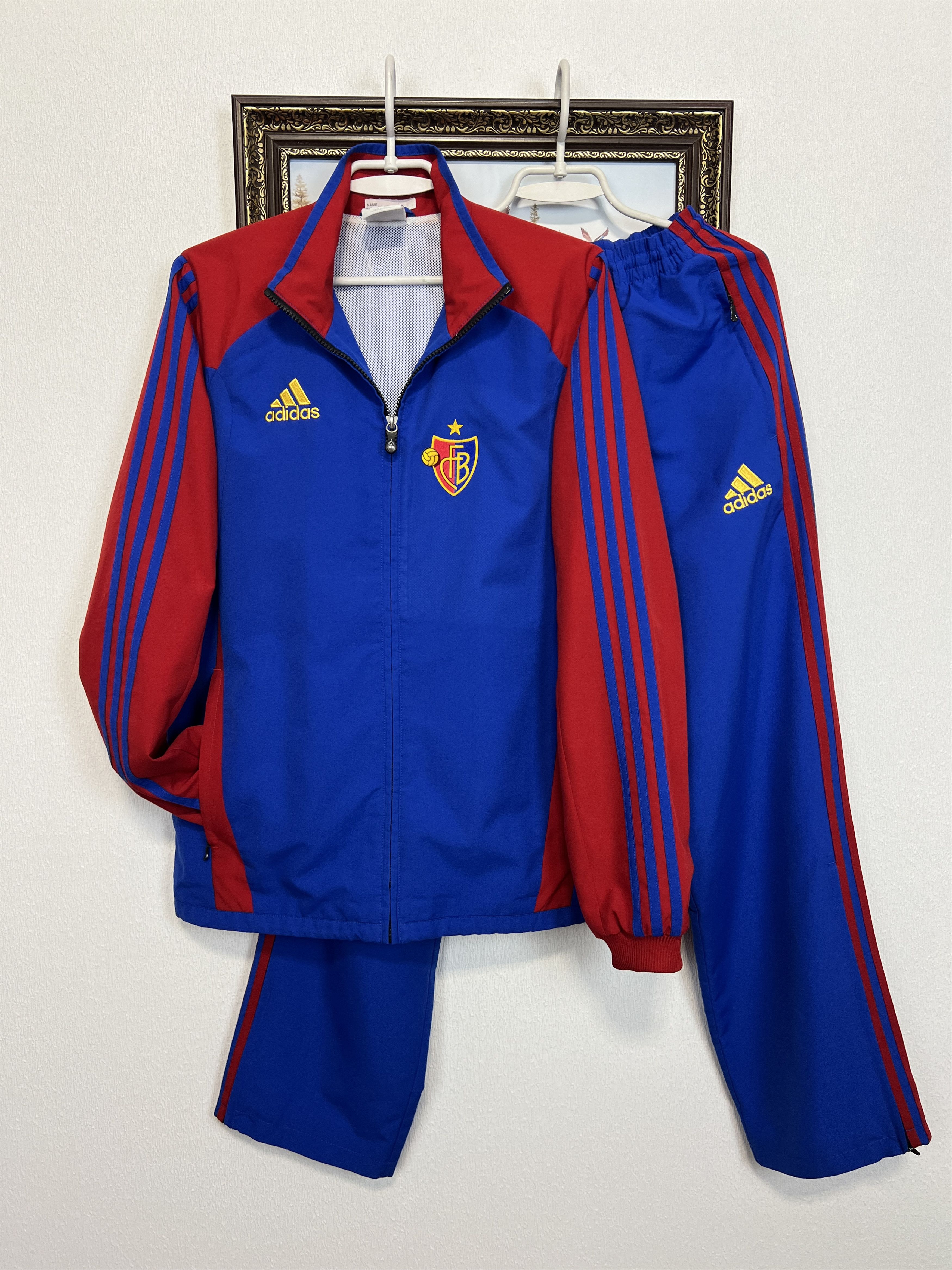 Adidas Vintage Basel Football Track Suit Soccer Jacket Pants Set Size US S / EU 44-46 / 1 - 1 Thumbnail