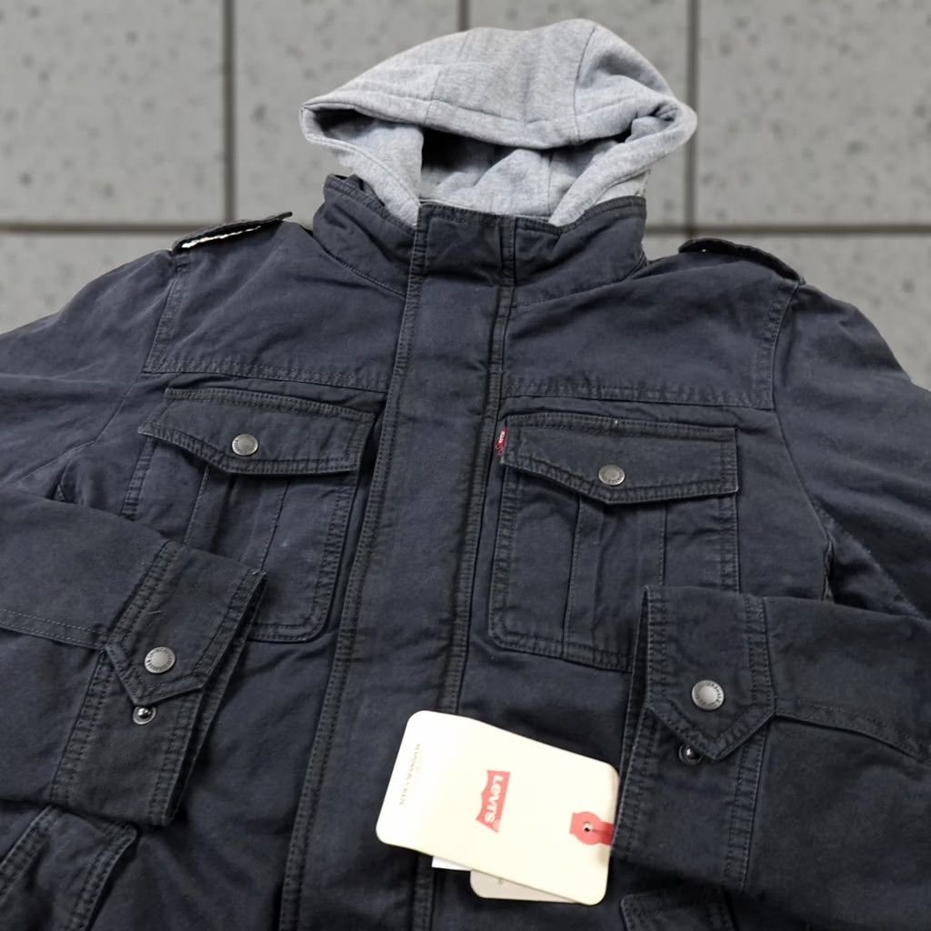 Levi's VINTAGE Levis Jacket Mens S Black Hooded Sherpa Lined Military Trucker Coat Utility Size US S / EU 44-46 / 1 - 1 Thumbnail
