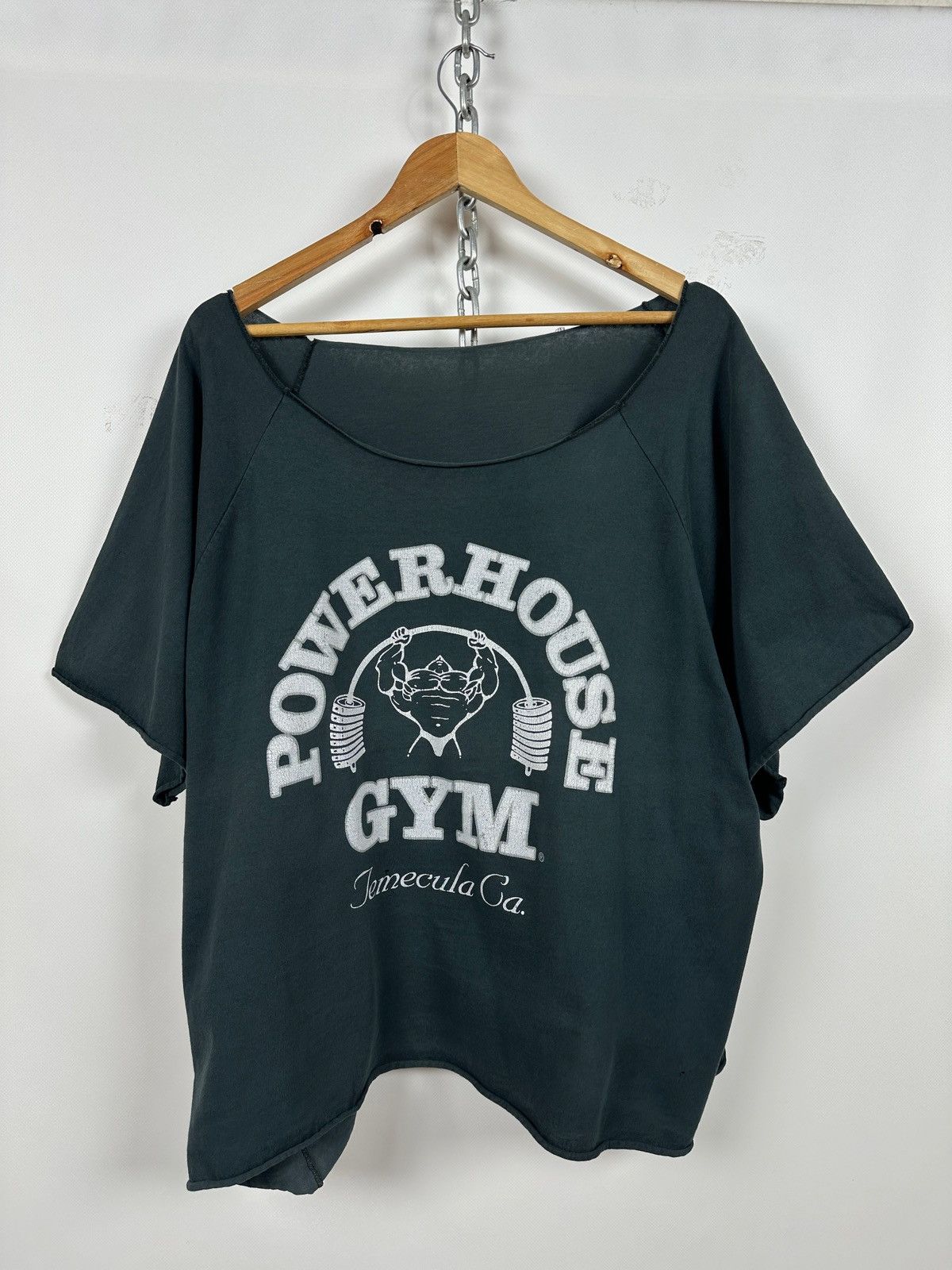 Vintage 90s Vintage Powerhouse Gym Temecula Ca Faded Black T-Shirt Size US XL / EU 56 / 4 - 1 Thumbnail