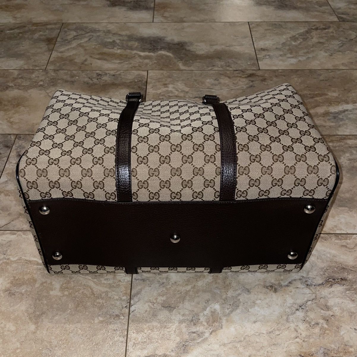 Gucci Gucci Boston GG Canvas Duffle Bag Beige/Ebony Size ONE SIZE - 6 Thumbnail