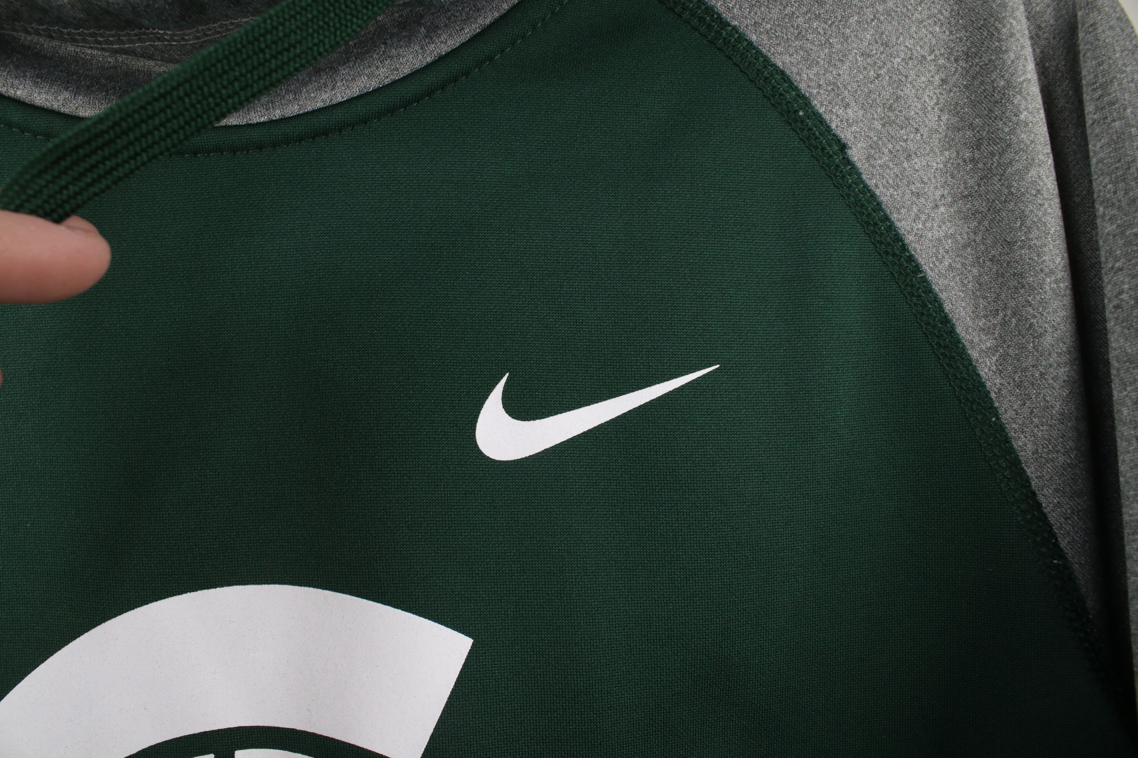 Nike × Vintage Nike Therma Fit State University Hoodie Sweatshirt Green Size M / US 6-8 / IT 42-44 - 4 Thumbnail