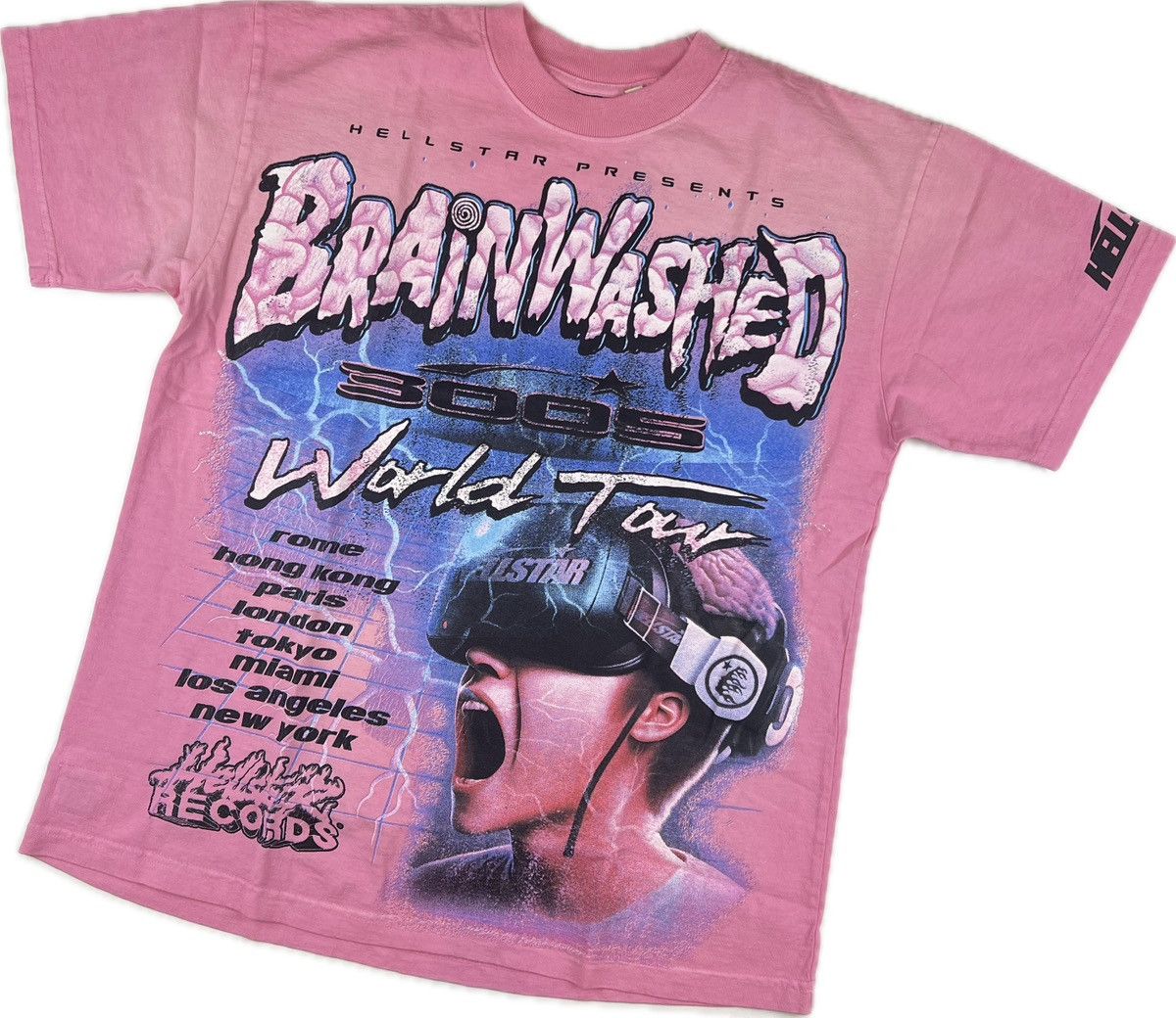image of Hellstar Brainwashed T-Shirt in Pink, Men's (Size Medium)