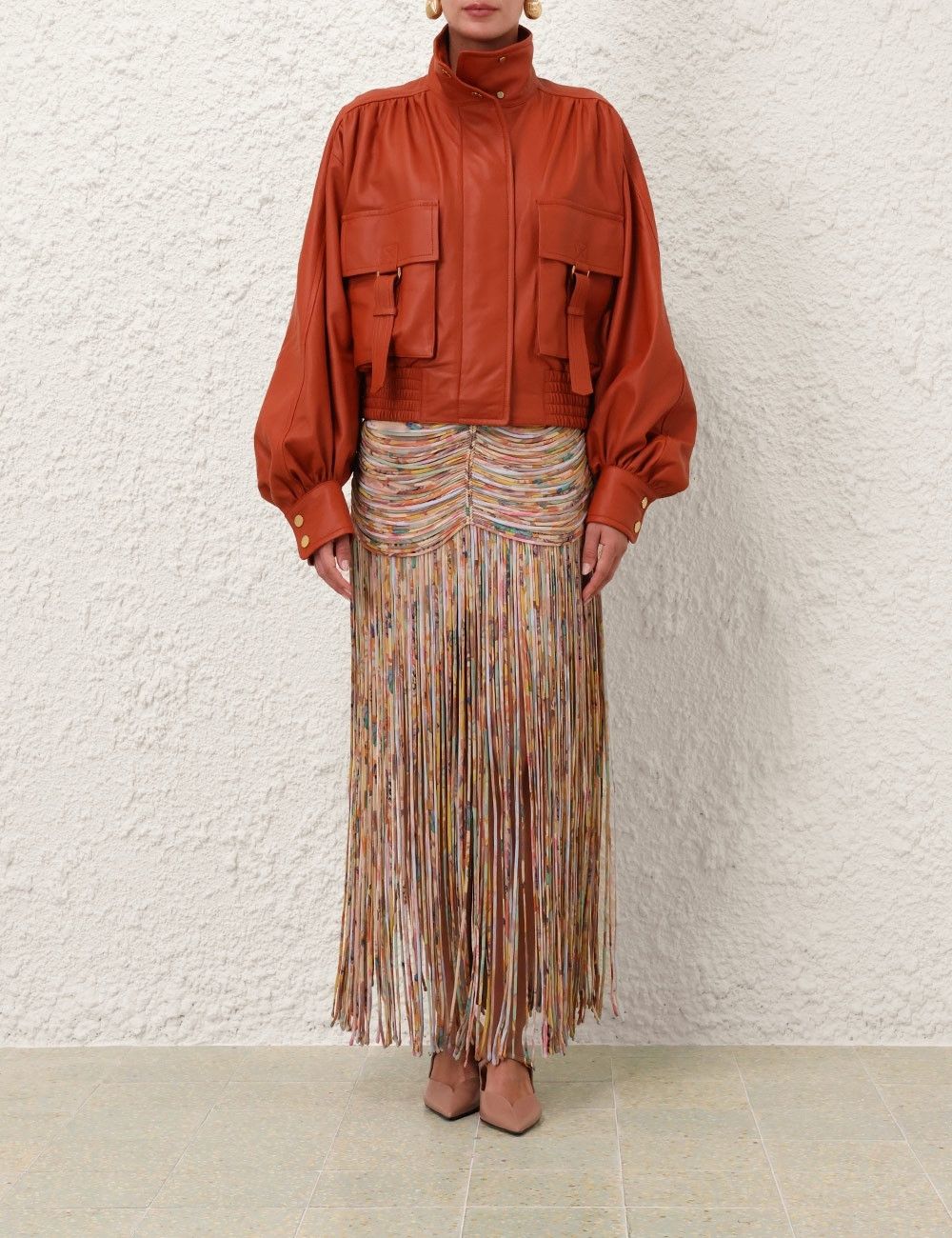 Zimmermann oc11z0925 Pavilion Rouleaux Maxi Skirt in Multicolor Size 32" / US 10 / IT 46 - 2 Thumbnail