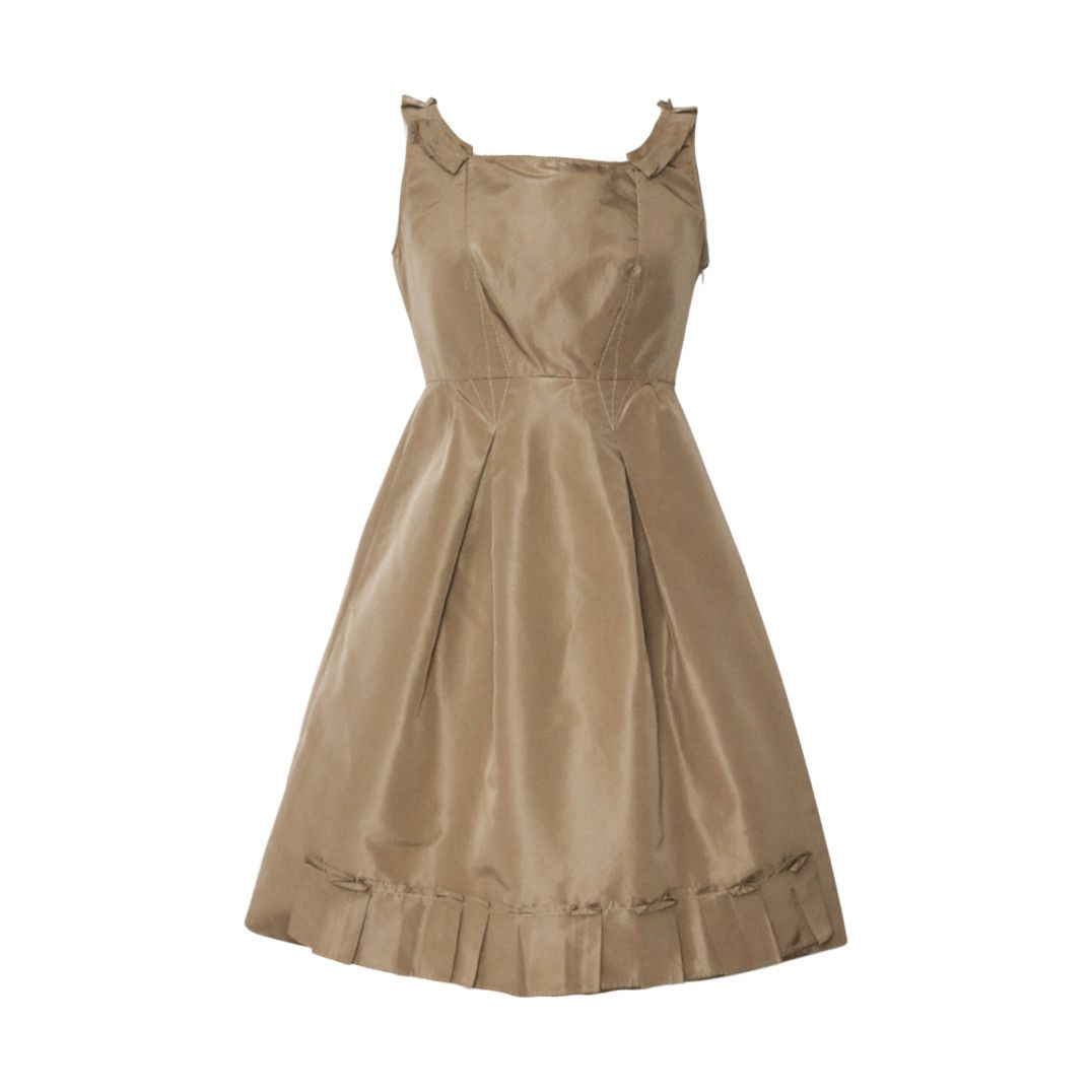 00s Miu Miu Pleated Accent Babydoll Dress
