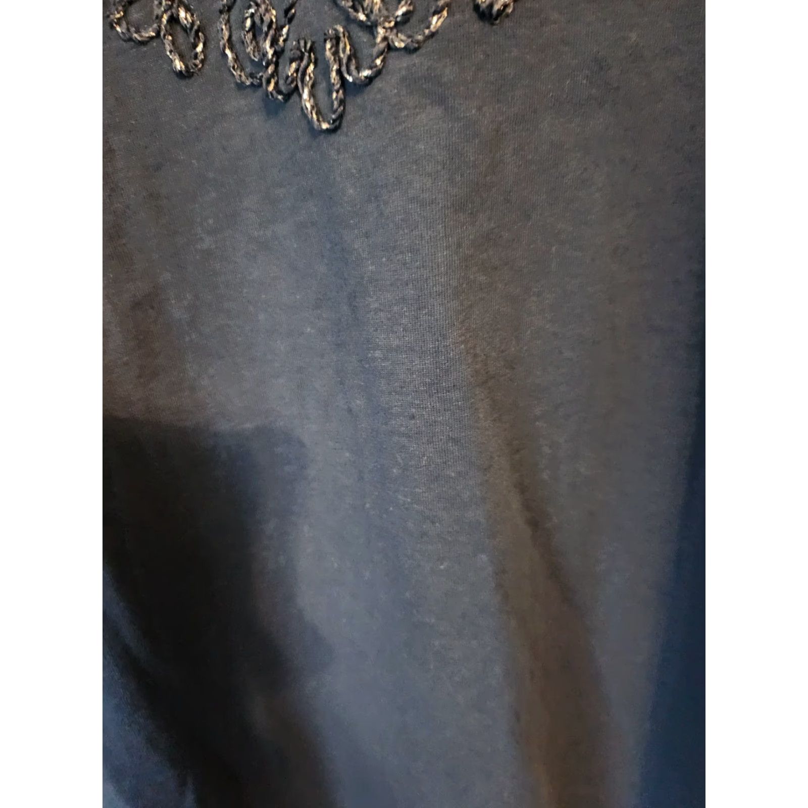 Vintage Falls Creek Blue Henley Embroidered Trim Long Sleeve Casual Top Shirt 4X Plus Womens Size XXL / US 16-18 / IT 52-54 - 3 Thumbnail