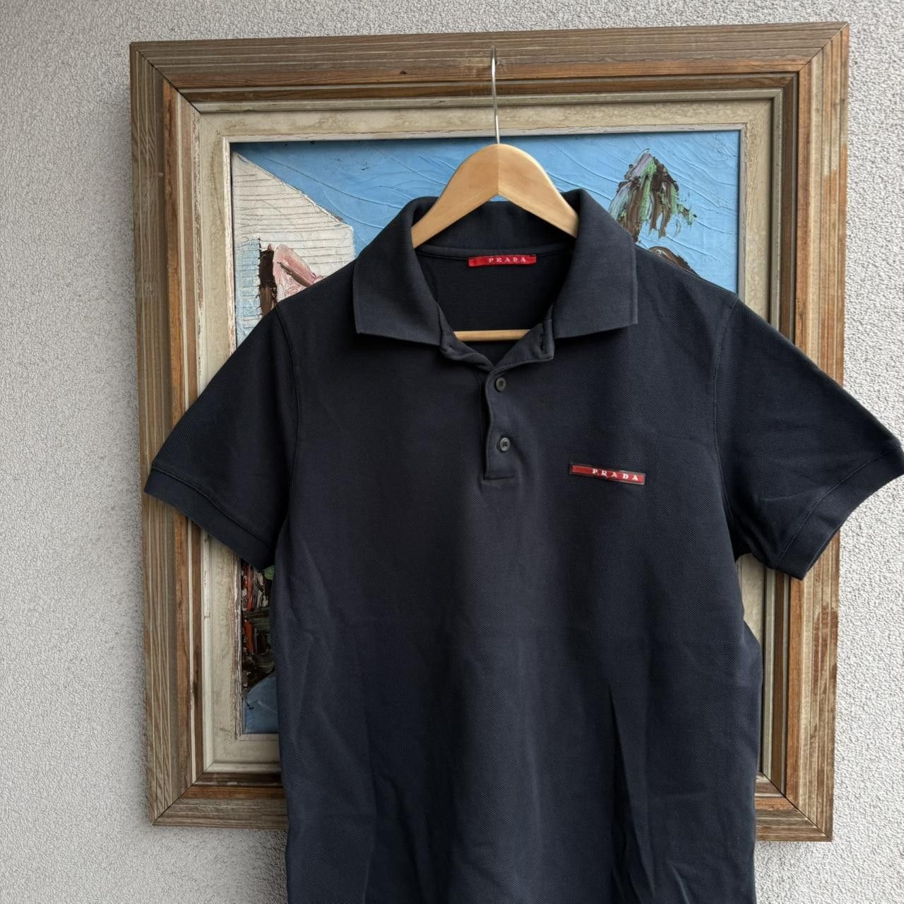 Prada Polo Shirt Logo Navy