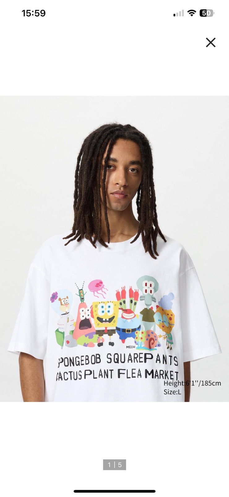 Cactus Plant Flea Market × Uniqlo CPFM x UNIQLO SppngeBob T-Shirt Size US XXL / EU 58 / 5 - 1 Thumbnail