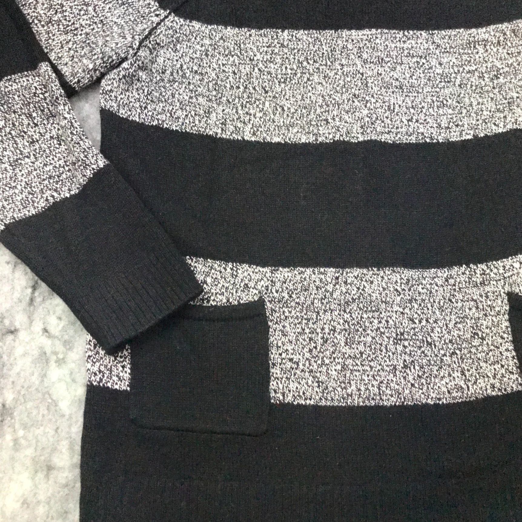 Gap VINTAGE Gap Sweater Large Gray Striped Knit Cotton/Wool Blend Long Sleeve Pullover Womens Size L / US 10 / IT 46 - 2 Thumbnail
