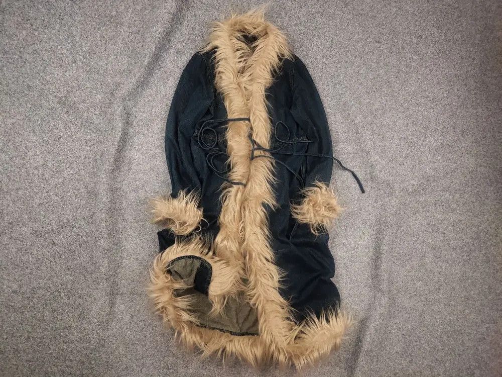 Vintage Hysteric Grunge Punk Y2K Fuzzy Denim Jacket Opium