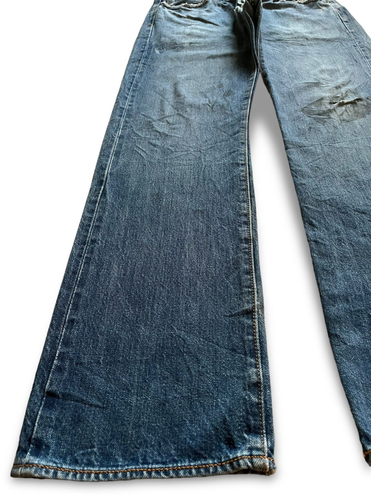 Levi's Vintage Levis 501 Selvedge Blue Denim Distressed Loose Jeans Size US 31 - 7 Thumbnail