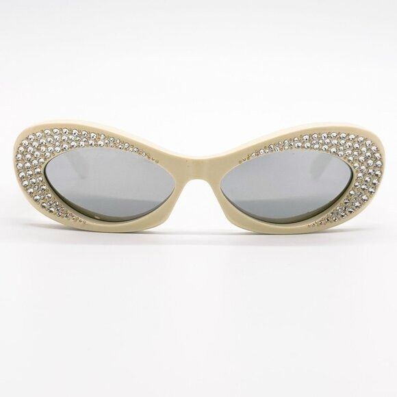 Valentino NEW VALENTINO SUNGLASSES VLS-178E IVORY/BLUE OVAL WOMEN EYEW Size ONE SIZE - 5 Thumbnail