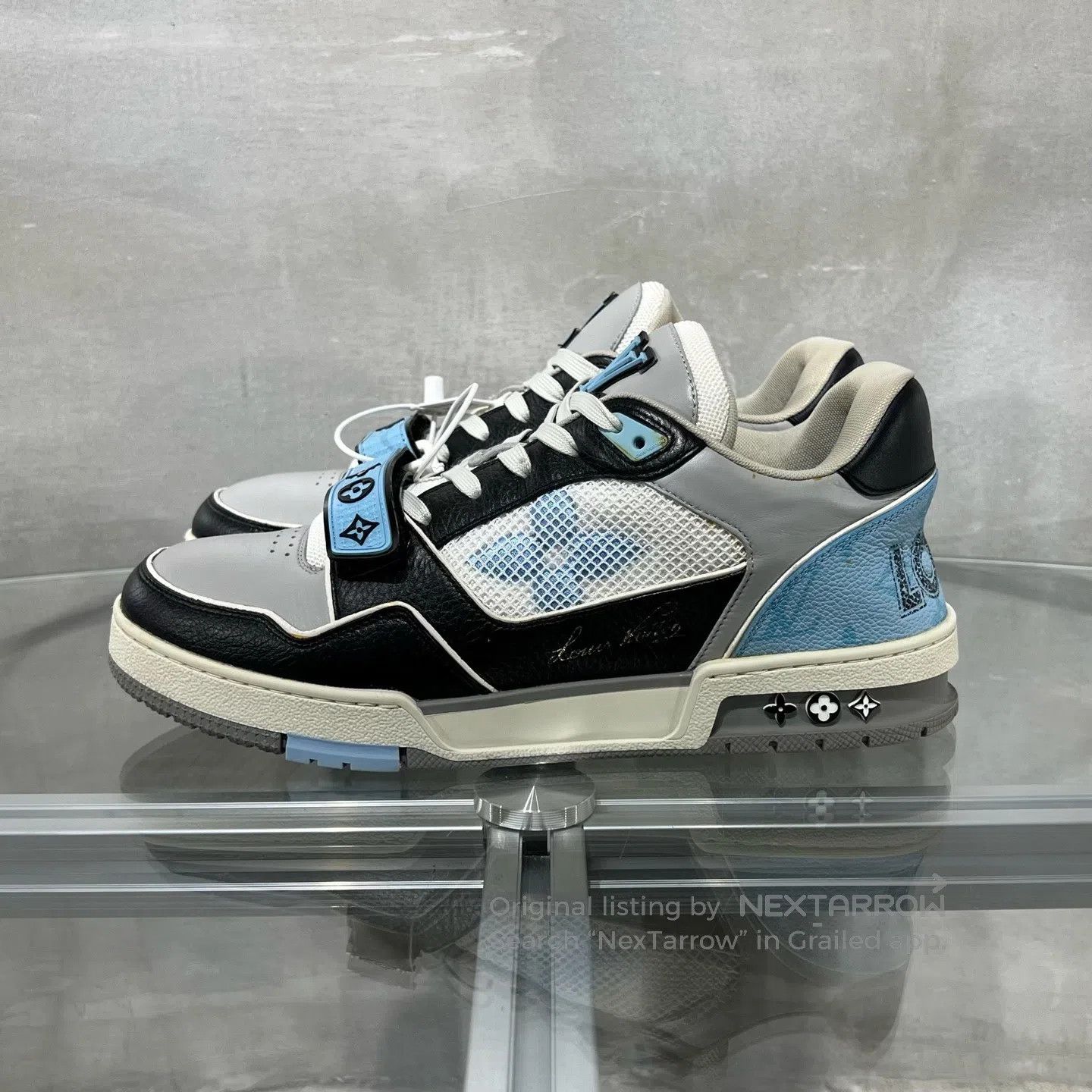 Louis Vuitton Louis Vuitton Trainer Black and Blue Velcro shoes Size US 9 / EU 42 - 3 Thumbnail