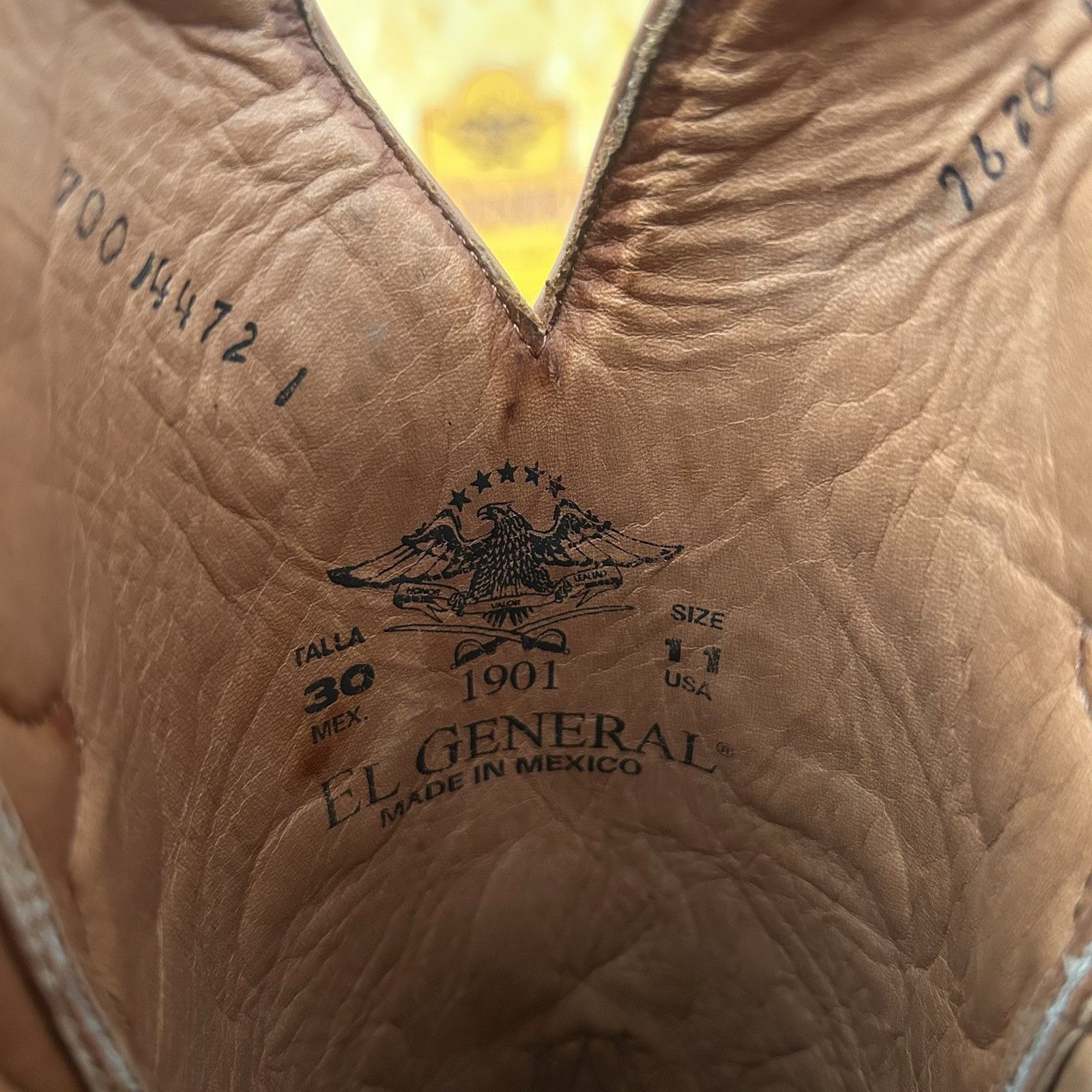 Vintage El General Caiman Western Cowboy Boots Mens 11 Size US 11 / EU 44 - 7 Thumbnail