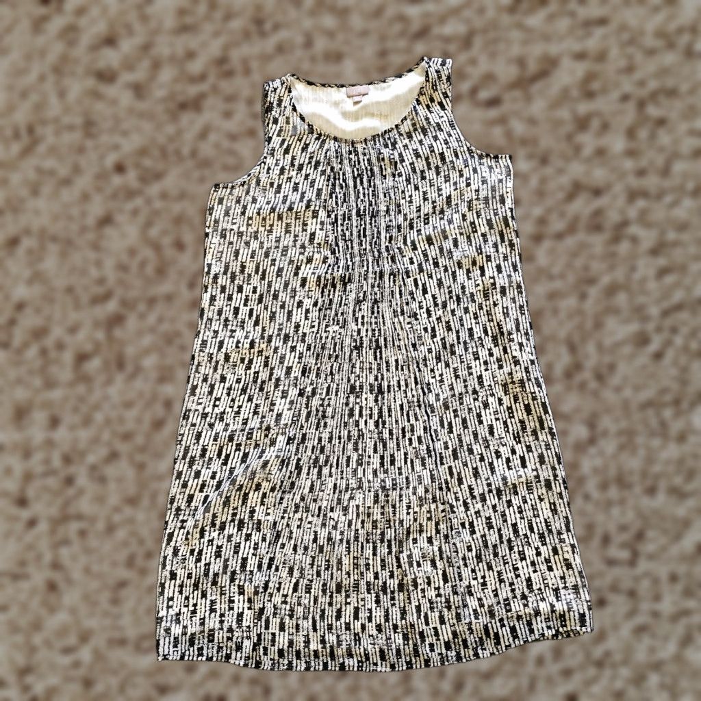 J. Jill J Jill Dress Womens Medium Black White Pleated Sleeveless Lined Classic Career Size M / US 6-8 / IT 42-44 - 1 Thumbnail