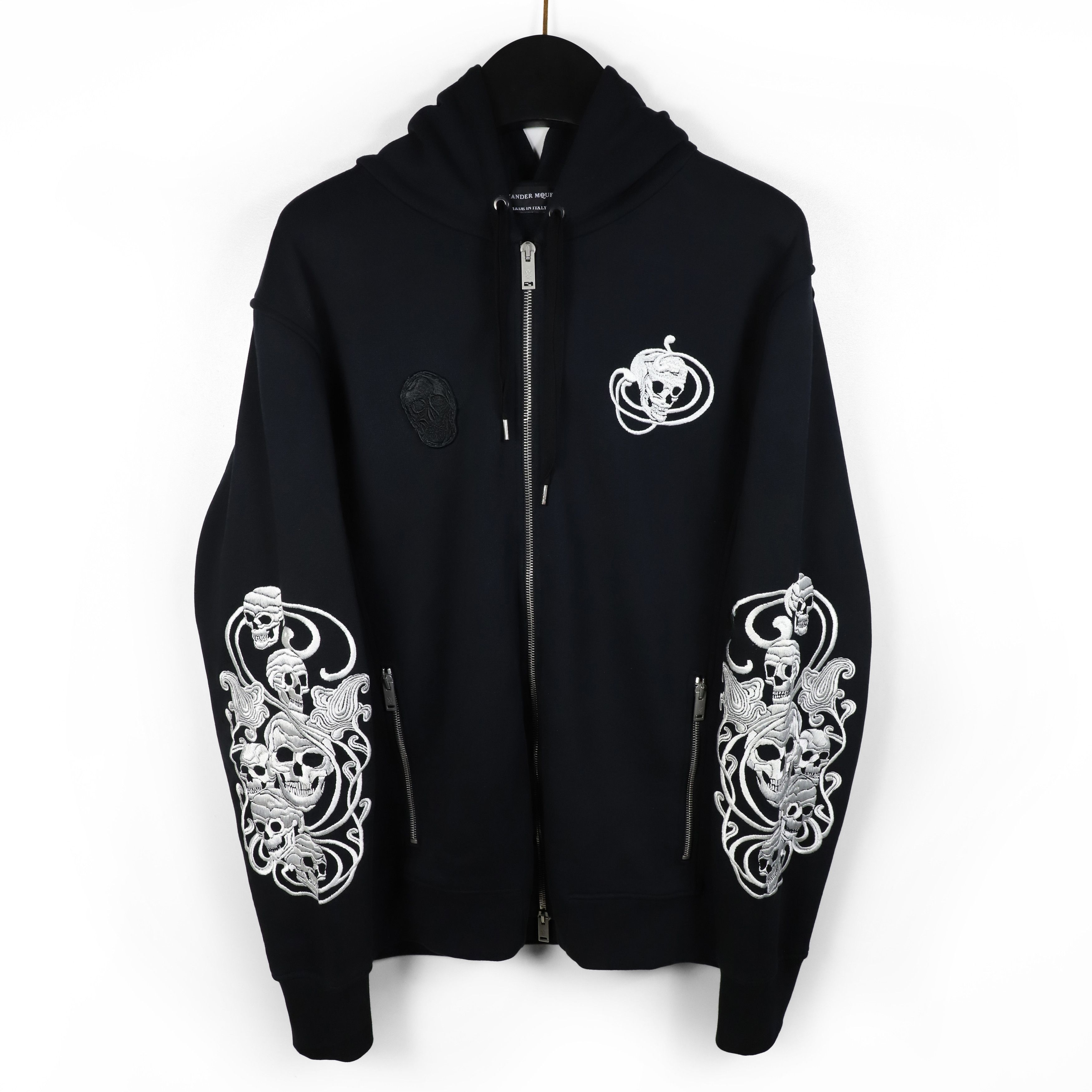 Alexander McQueen Alexander McQueen Embroidered Skull Motif Zip Hoodie Size US L / EU 52-54 / 3 - 1 Thumbnail