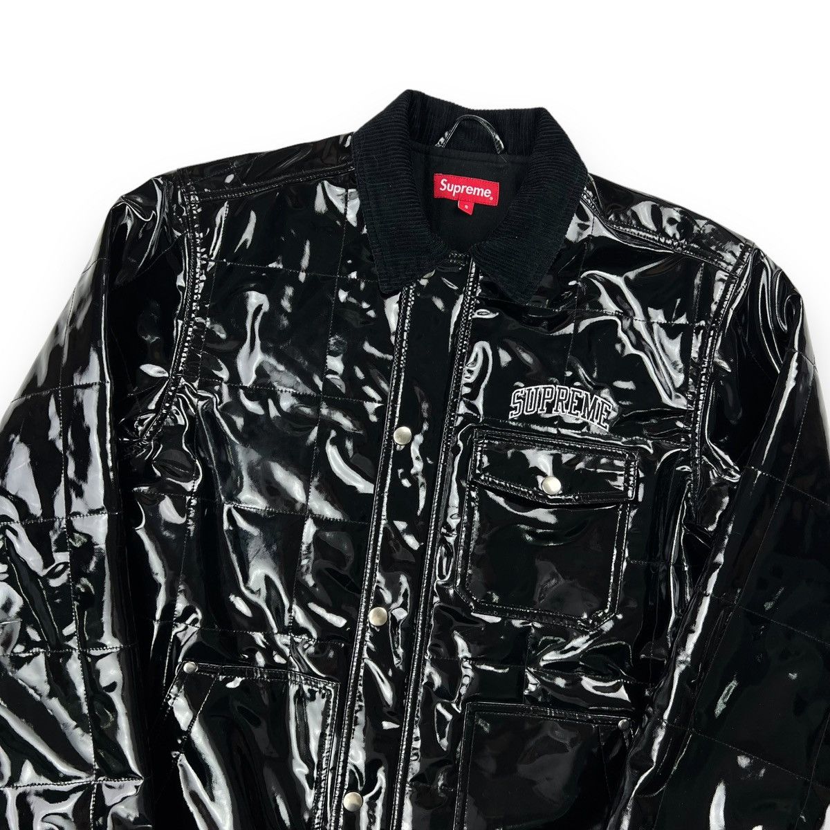 Supreme Supreme Black Vinyl Patent Leather Jacket | Grailed