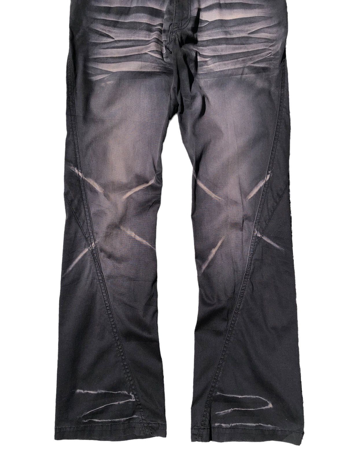 Japanese Brand Michel Klein acid wash spiral cut flare pants Size US 33 - 7 Thumbnail