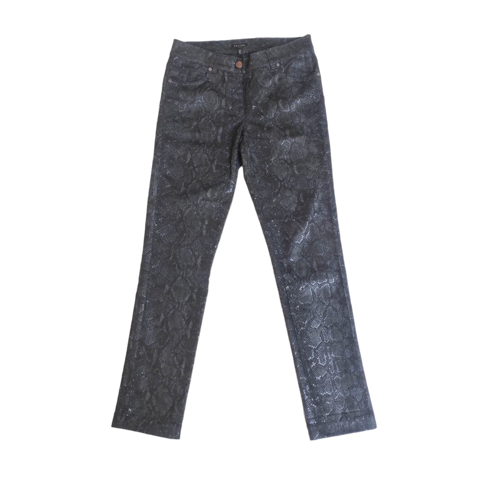 Escada Escada Python Pants Black Snake Print Sexy Designer Size 30" / US 8 / IT 44 - 1 Thumbnail