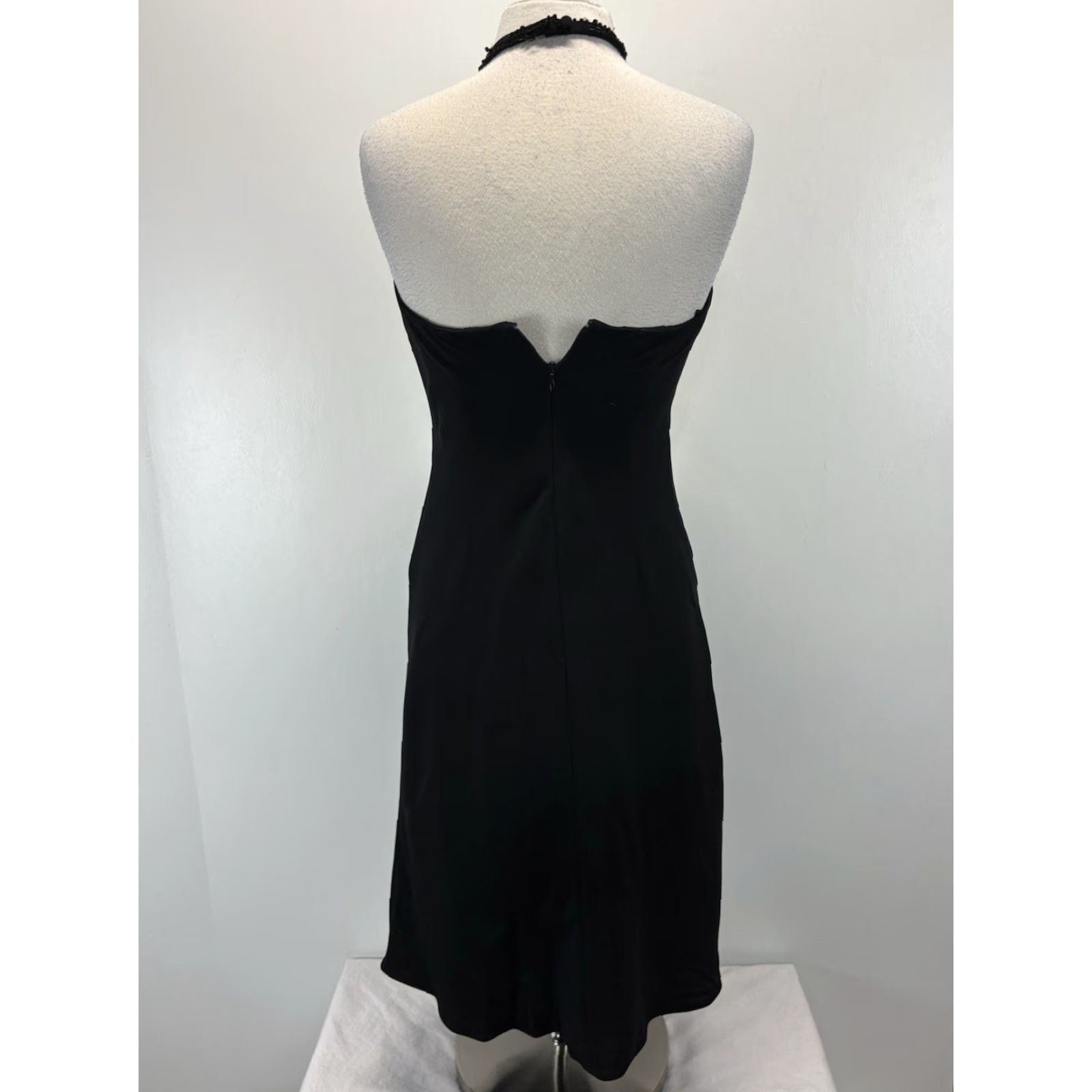 Evan Picone VINTAGE Evan Picone Beaded Neck Cocktail Dress Womens 6 Black Party 90s Glamour Eveningwear Sheath Size M / US 6-8 / IT 42-44 - 3 Thumbnail