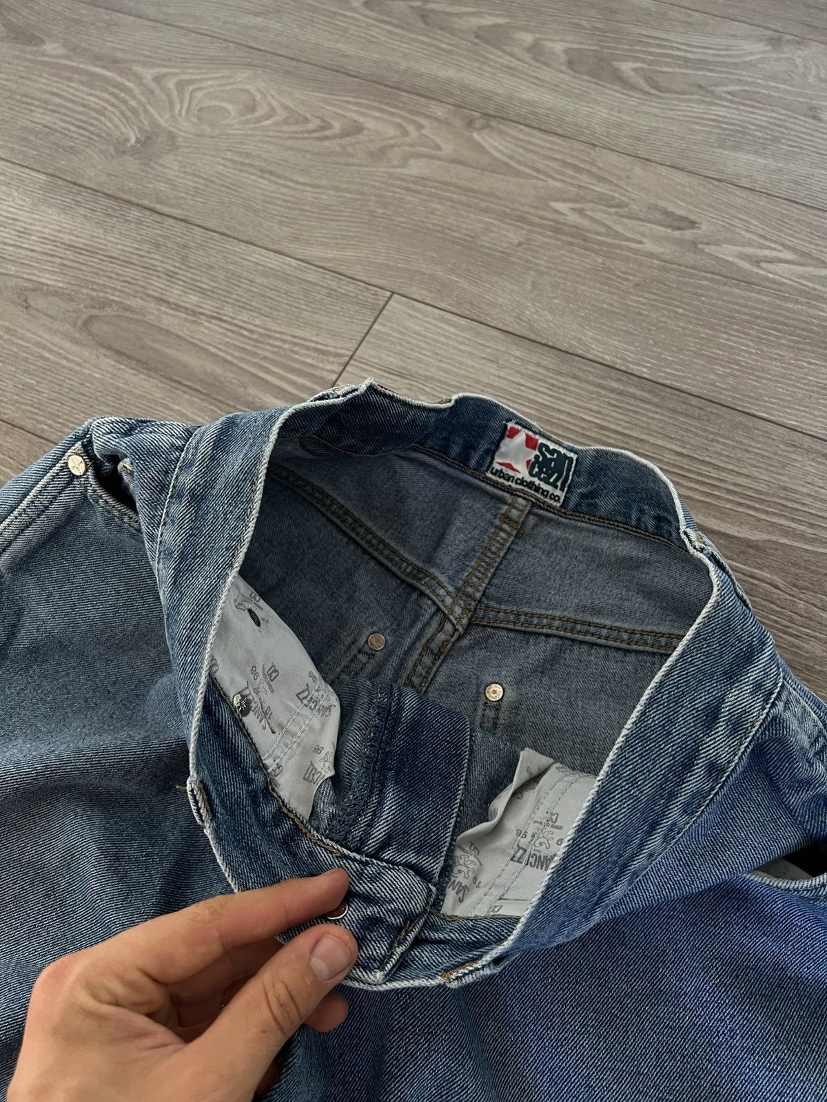 Designer × Vintage ‼️Vintage Sancezz Denim Hip Hop Affliction USA Shorts‼️ Size US 34 / EU 50 - 17 Thumbnail