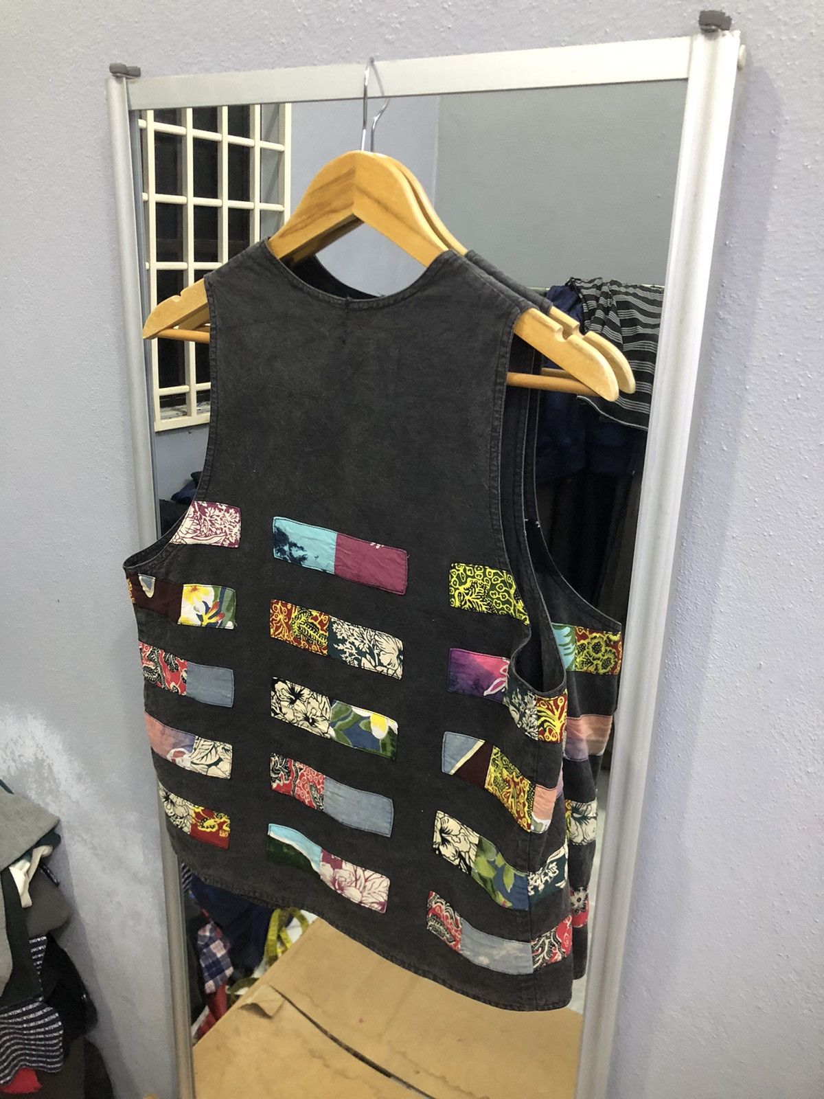 Japanese Brand El Rodeo Japan Patchwork Artisan Vest Black Faded Boho Craft Size US S / EU 44-46 / 1 - 13 Thumbnail