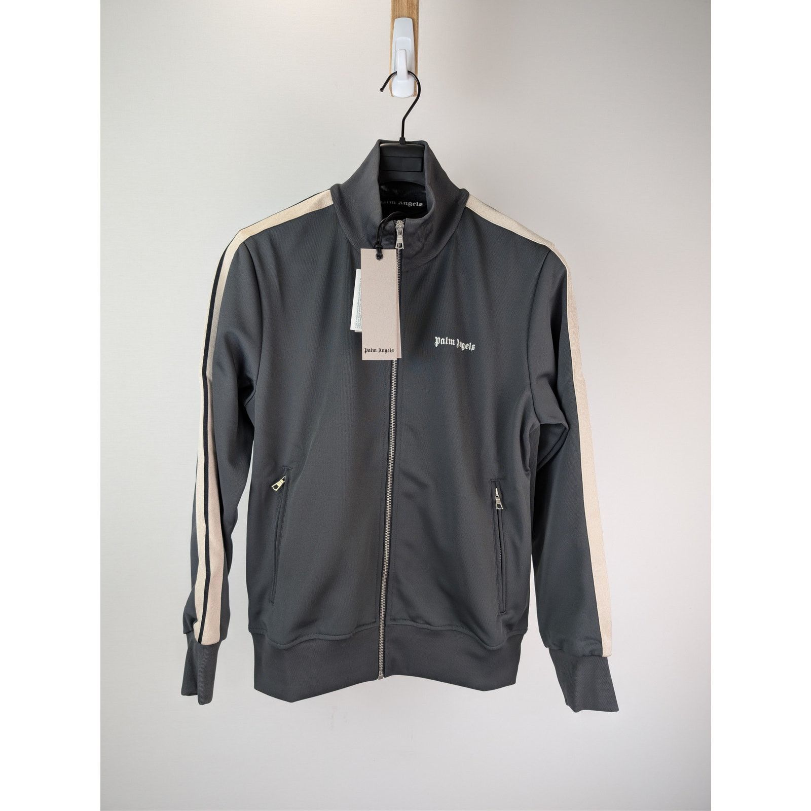 Palm Angels o1rshd1 New Classic Track Jacket in Dark Grey / White Size US S / EU 44-46 / 1 - 2 Thumbnail