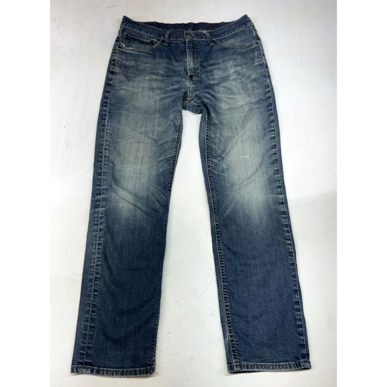 Levi's Levi's 541 Athletic Taper Jeans 35x29 Blue Denim Stretch 5-Pocket Logo Modern Classic Mens Regular Waist Inseam 29 Button Zip Size US 35 - 2 Thumbnail