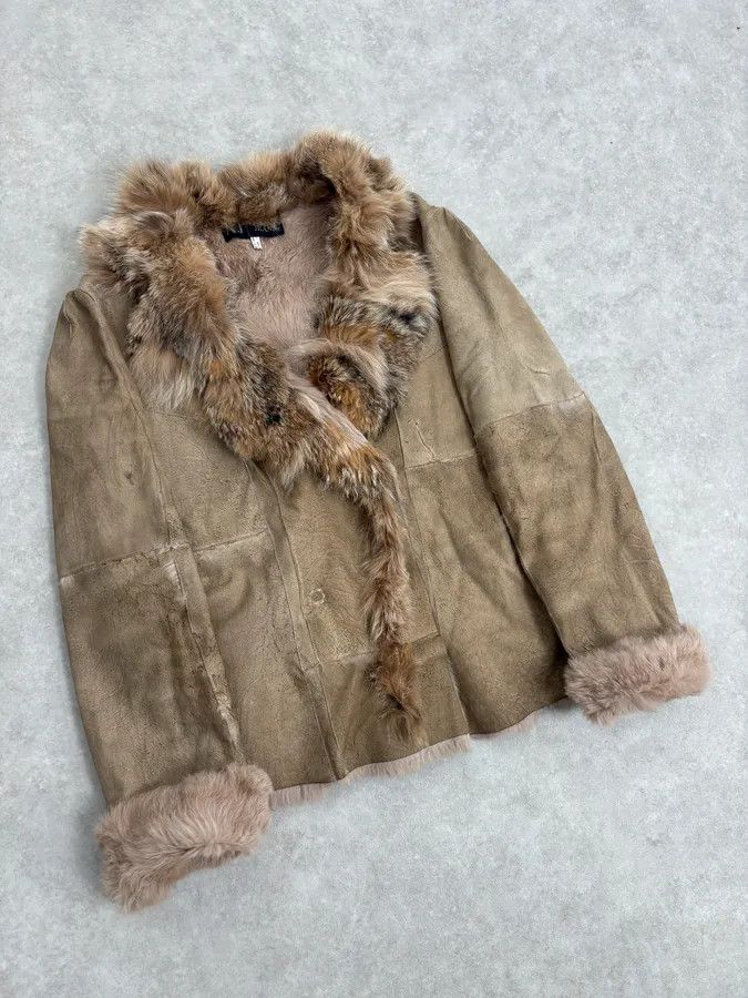 Armani 2000s Armani Beige Fur Lined Leather Jacket Size M / US 6-8 / IT 42-44 - 4 Thumbnail